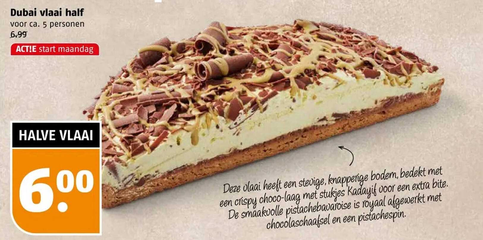 Dubai vlaai half voor ca. 5 personen