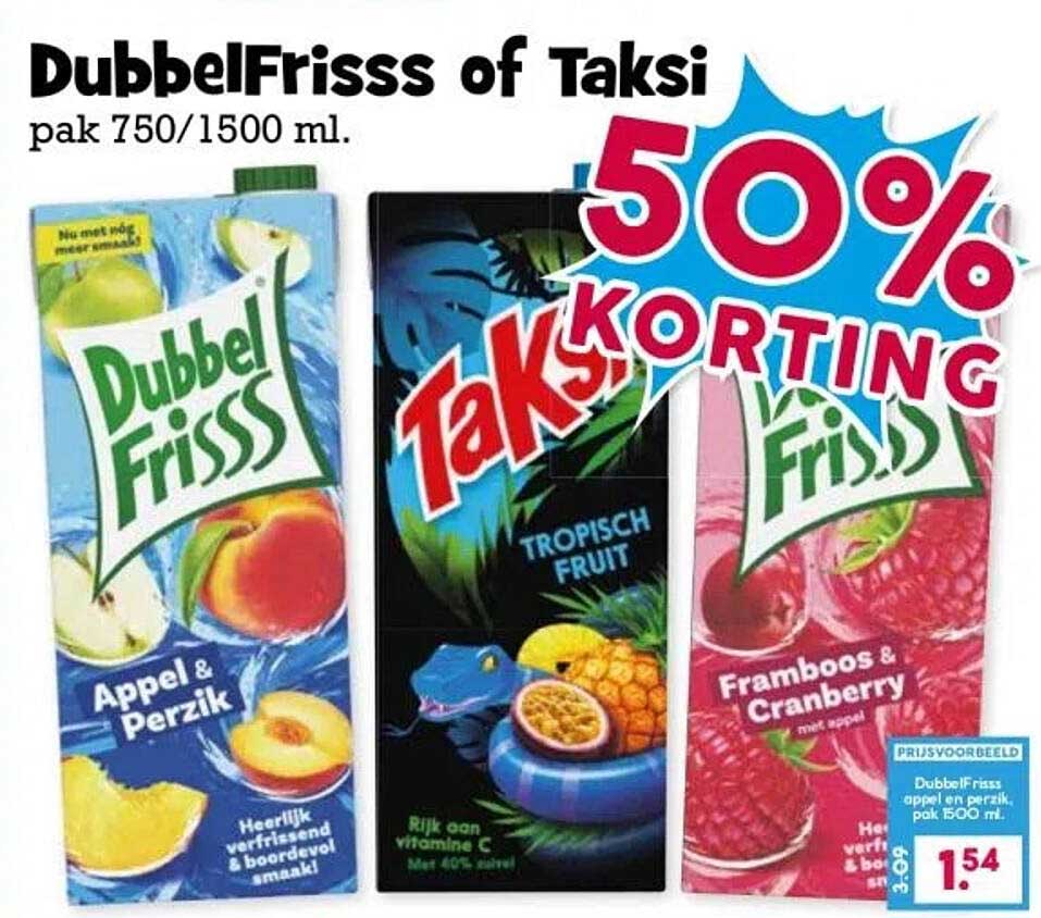 DubbelFrisss of Taksi pak 750/1500 ml.