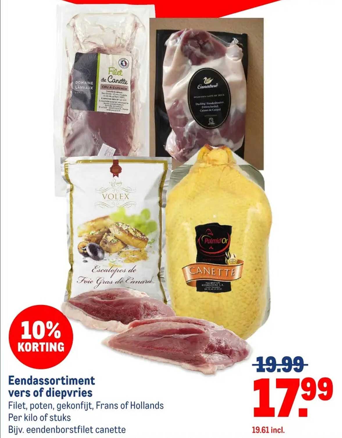 Eendassortiment vers of diepvriess