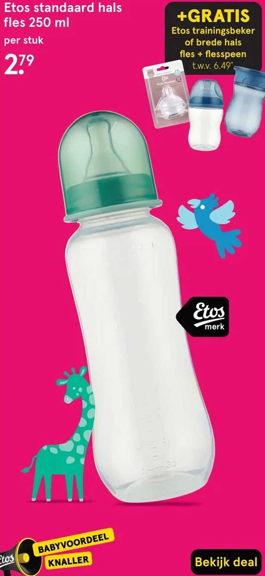 Etos standaard hals fles 250 ml per stuk