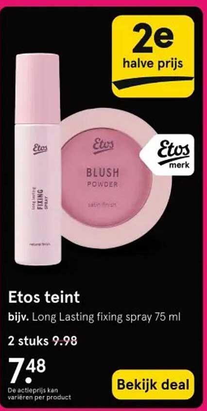 Etos teint bijv. Long Lasting fixing spray 75 ml