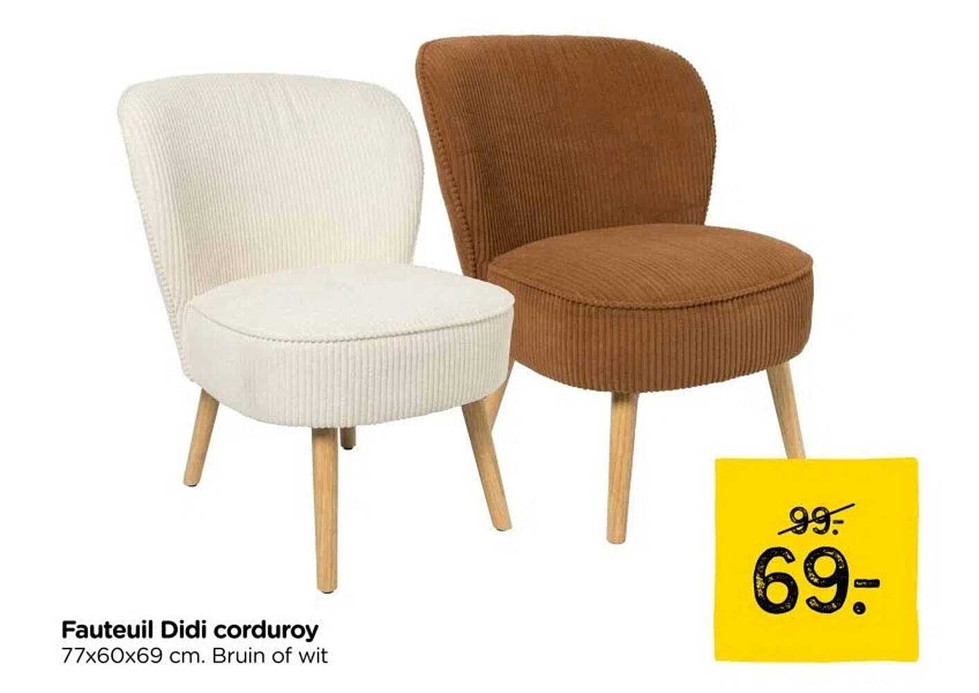 Fauteuil Didi corduroy