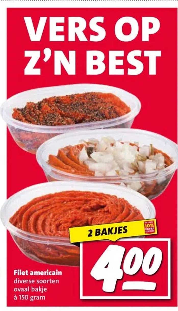 Filet americain diverse soorten ovaal bakje à 150 gram