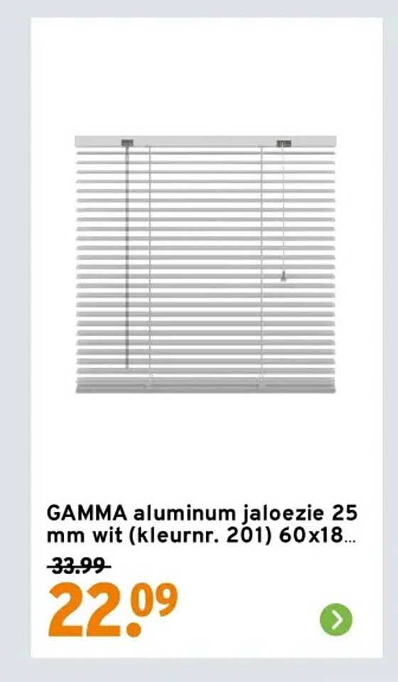 GAMMA aluminum jaloezie 25 mm wit (kleurnr. 201) 60x18...
