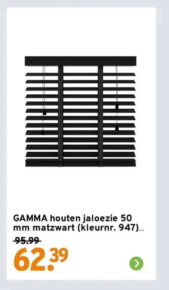 GAMMA houten jaloezie 50 mm matzwart (kleur nr. 947)