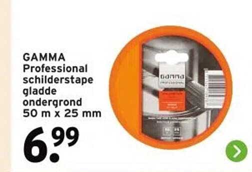 GAMMA Professional schilderstape gladde ondergrond 50 m x 25 mm