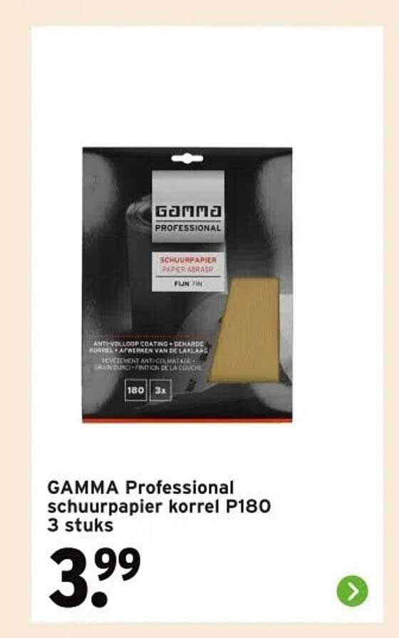 GAMMA Professional schuurpapier korrel P180 3 stuks