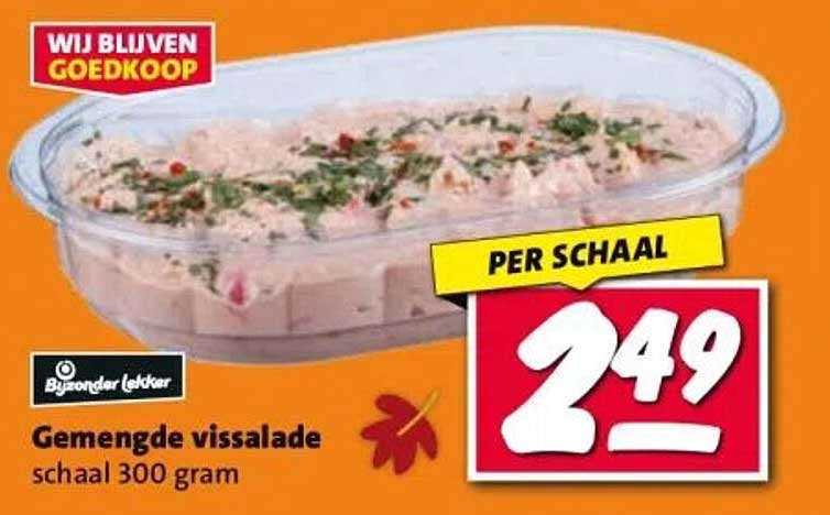 Gemengde vissalade schaal 300 gram