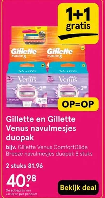 Gillette en Gillette Venus navulmesjes duopak