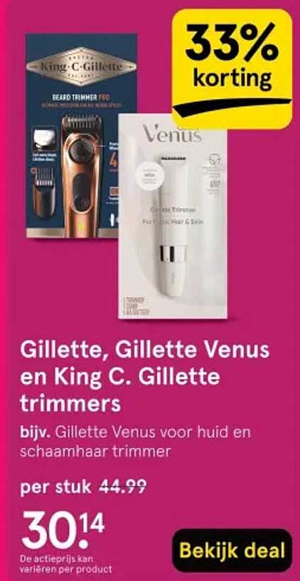 Gillette, Gillette Venus en King C. Gillette trimmers