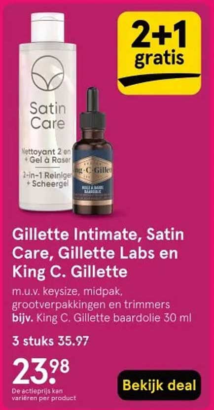 Gillette Intimate, Satin Care, Gillette Labs en King C. Gillette