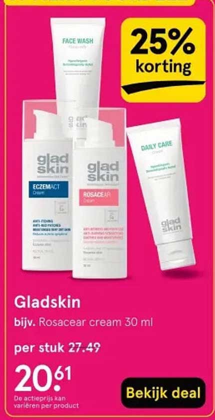 Gladskin bijv. Rosacear cream 30 ml