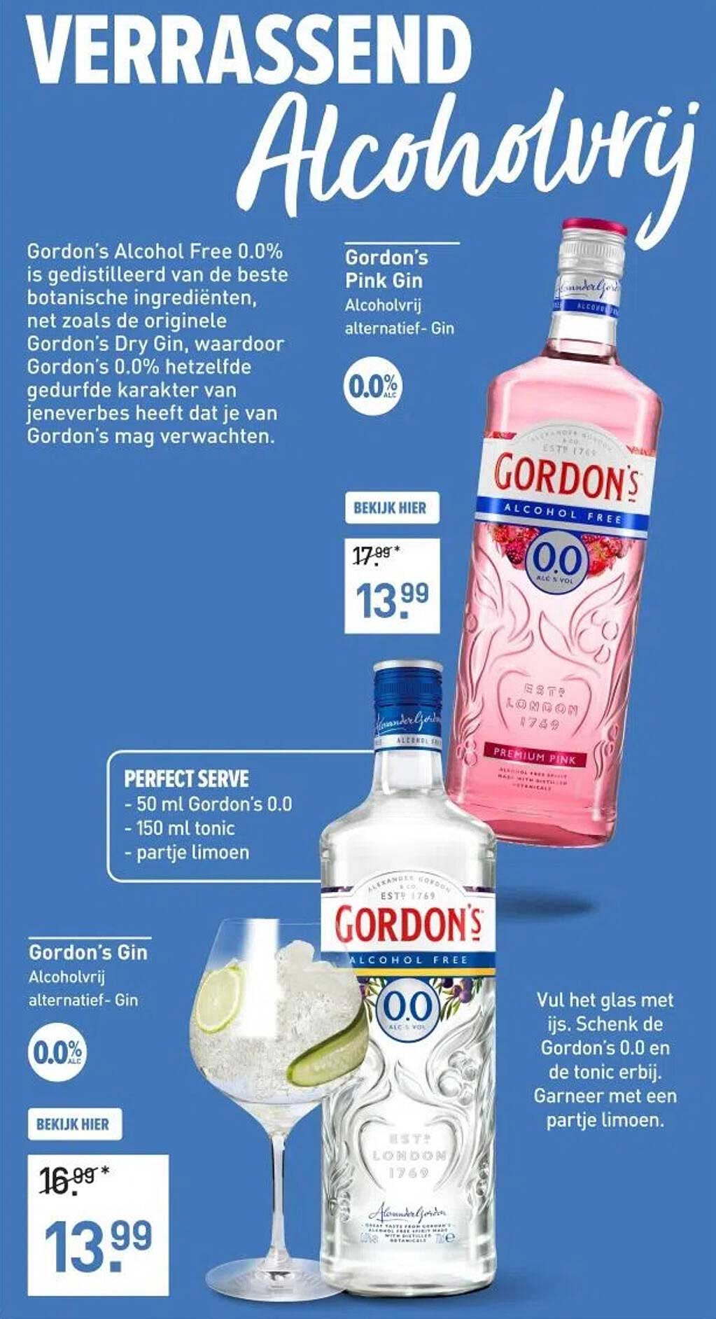 Gordon's Pink Gin Alcoholvrij alternatief- Gin 0.0%