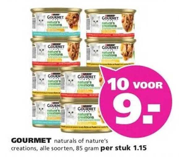 GOURMET naturals of nature's creations, alle soorten, 85 gram per stuk 1.15