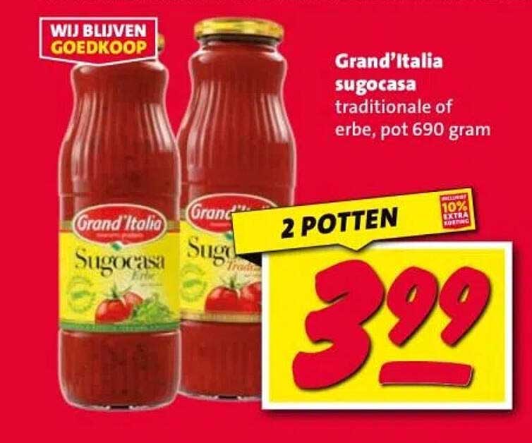 Grand'Italia sugocasa traditionele of erbe, pot 690 gram