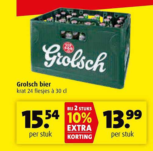 Grolsch bier krat 24 flesjes à 30 cl