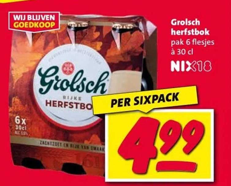 Grolsch herfstbok pak 6 flesjes à 30 cl