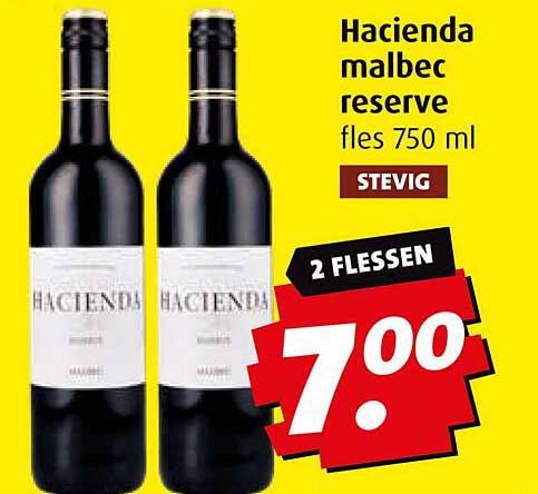 Hacienda malbec reserve fles 750 ml