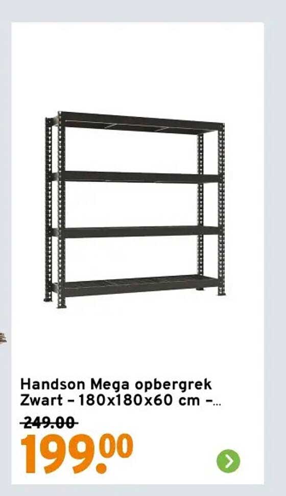 Handson Mega opbergrek Zwart - 180x180x60 cm -