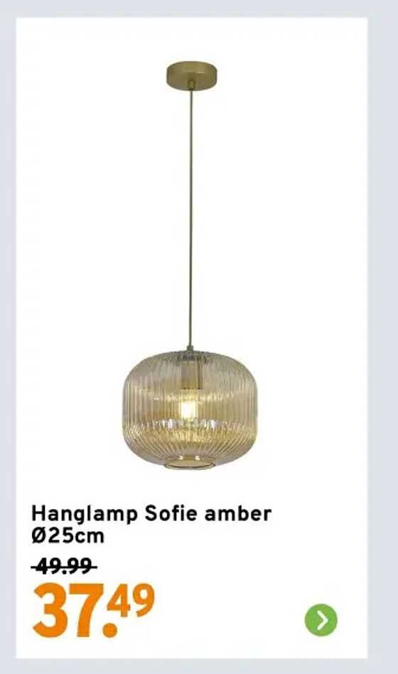 Hanglamp Sofie amber Ø25cm