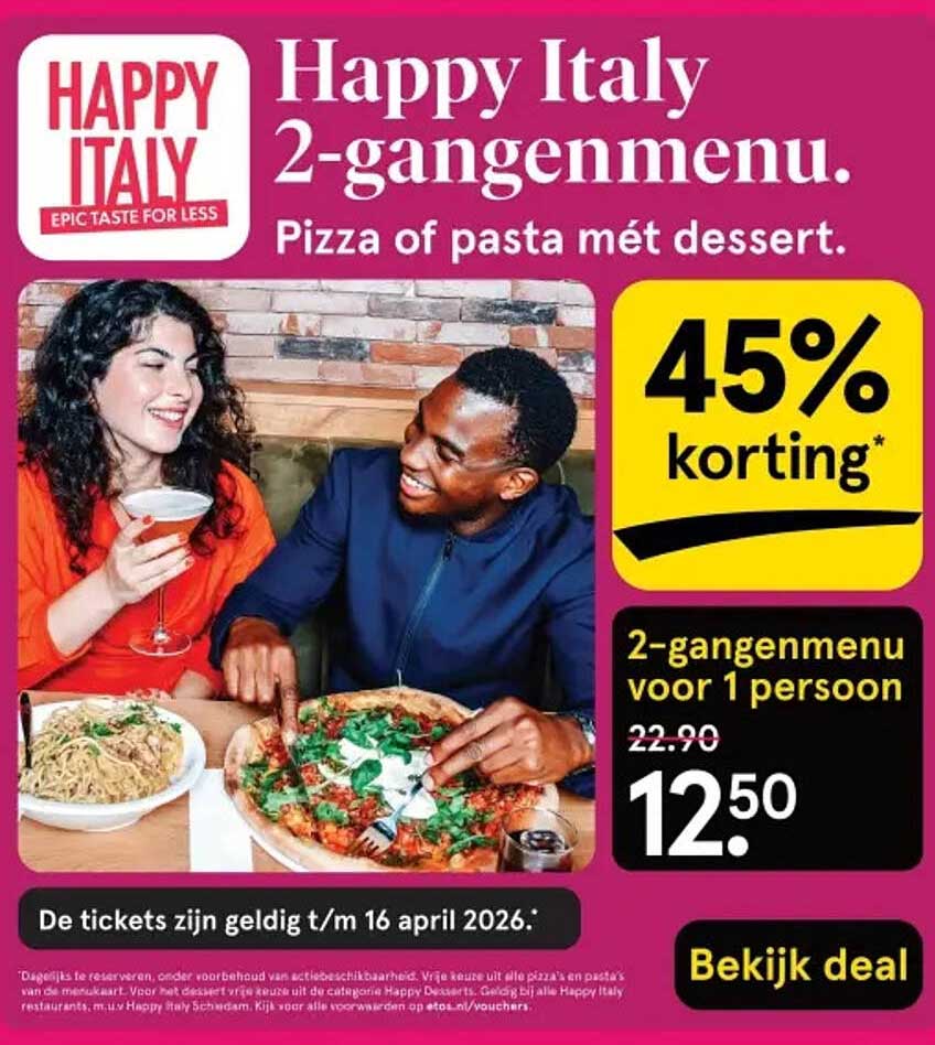 Happy Italy 2-gangenmenu.
