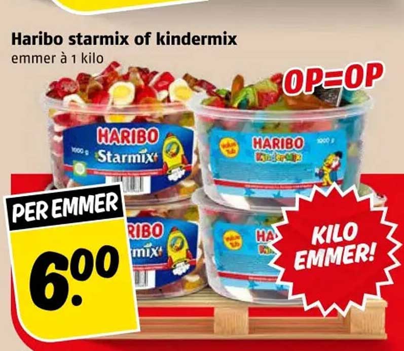 Haribo starmix of kindermix emmer à 1 kilo