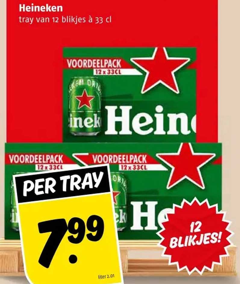 Heineken tray van 12 blikjes à 33 cl