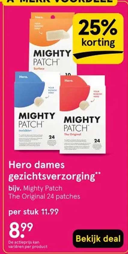 Hero dames gezichtsverzorging** bijv. Mighty Patch The Original 24 patches
