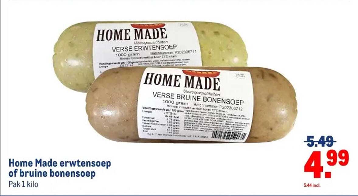 Home Made erwtensoep of bruine bonensoep