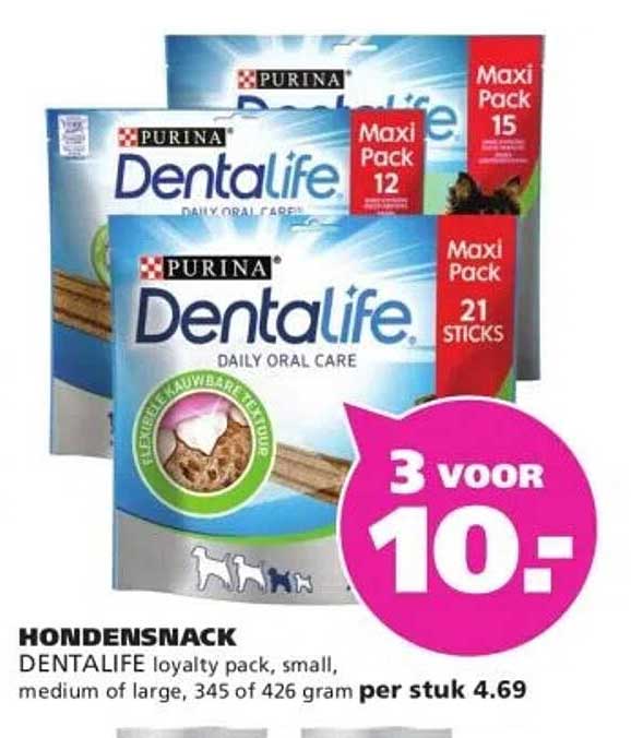 HONDENSNACK DENTALIFE loyalty pack, small, medium of large, 345 of 426 gram per stuk 4.69