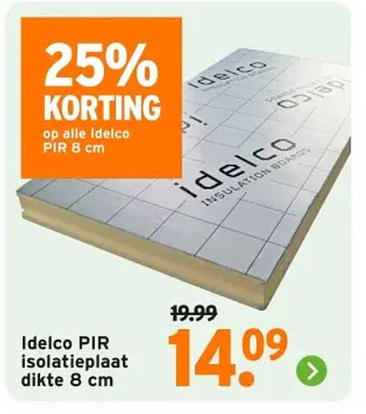 Idelco PIR isolatieplaat dikte 8 cm