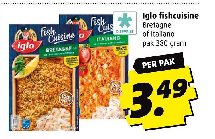 Iglo fishcuisine Bretagne of Italiano pak 380 gram