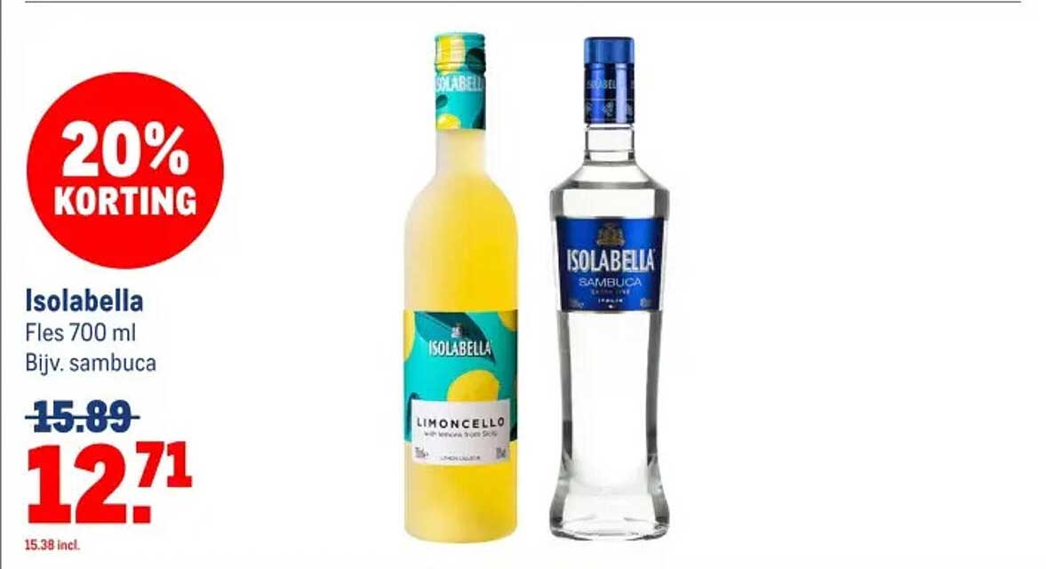 Isolabella Fles 700 ml Bijv. sambuca