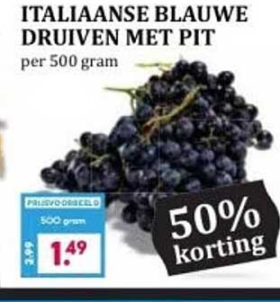 ITALIAANSE BLAUWE DRUIVEN MET PIT