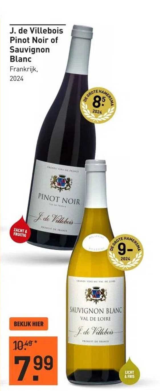 J. de Villebois Pinot Noir of Sauvignon Blanc