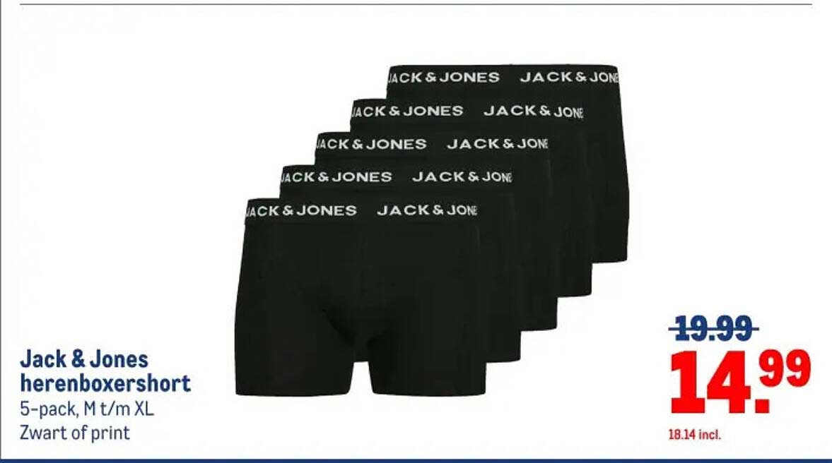 Jack & Jones herenboxershort 5-pack, M t/m XL