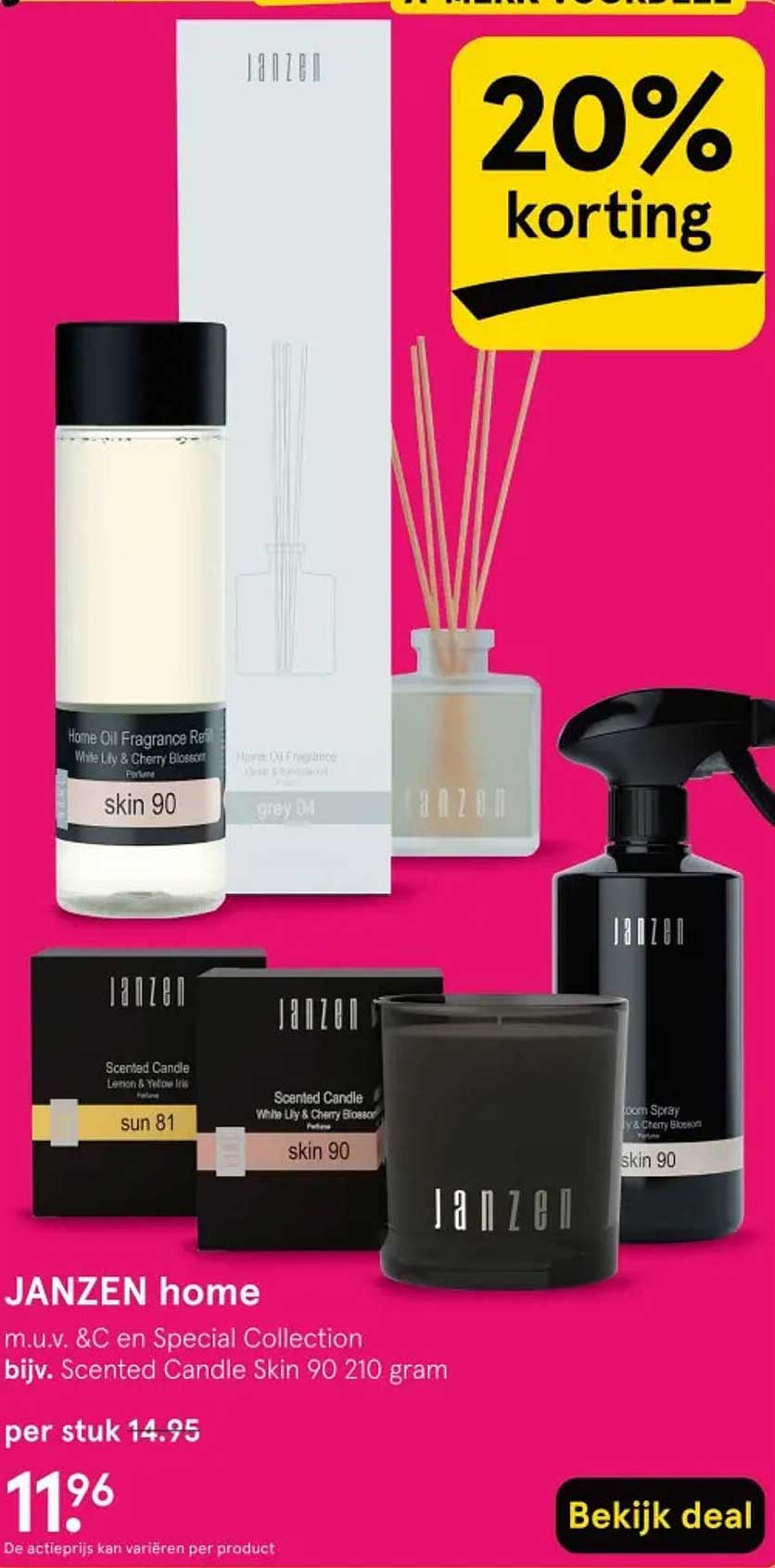 JANZEN home m.u.v. &C en Special Collection bijv. Scented Candle Skin 90 210 gram