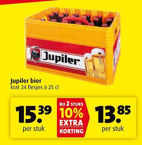Jupiler bier krat 24 flesjes à 25 cl