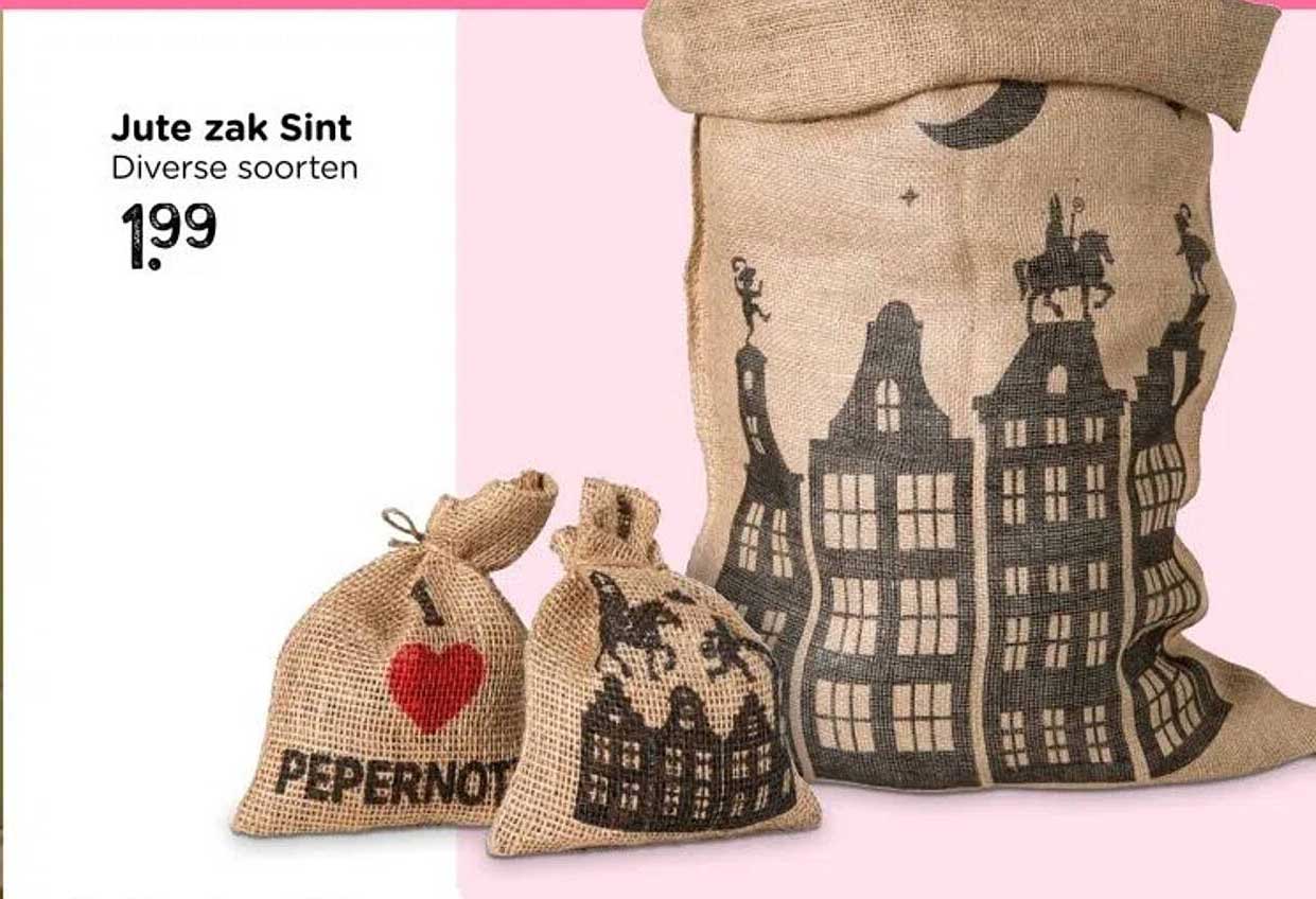 Jute zak Sint