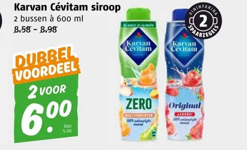 Karvan Cévitam siroop 2 bussen à 600 ml