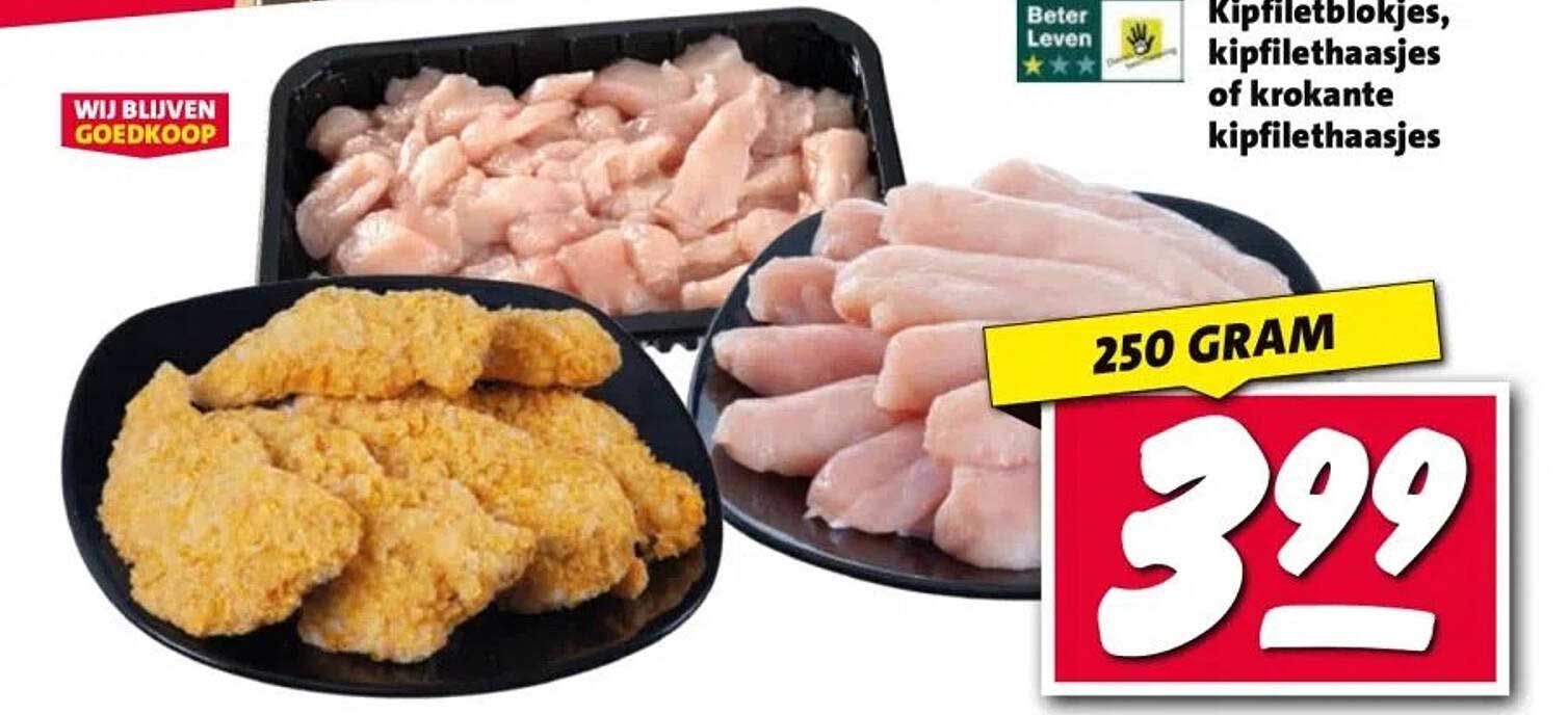 Kipfiletblokjes, kipfilethaasjes of krokante kipfilethaasjes