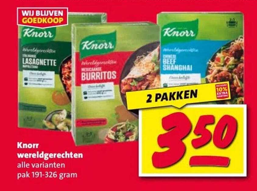 Knorr wereldgerechten 2 pakken voor 3,50