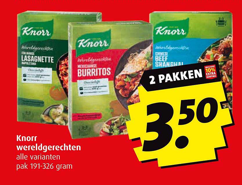 Knorr wereldgerechten alle varianten pak 191-326 gram
