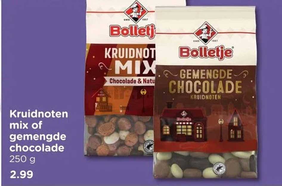 Kruidnoten mix of gemengde chocolade 250 g