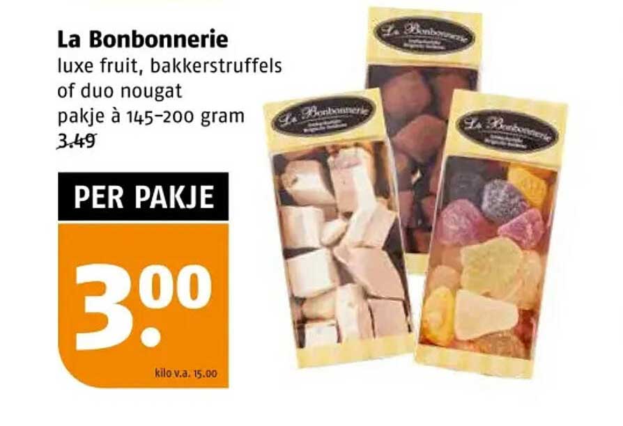 La Bonbonnerie luxe fruit, bakkerstruffels of duo nougat