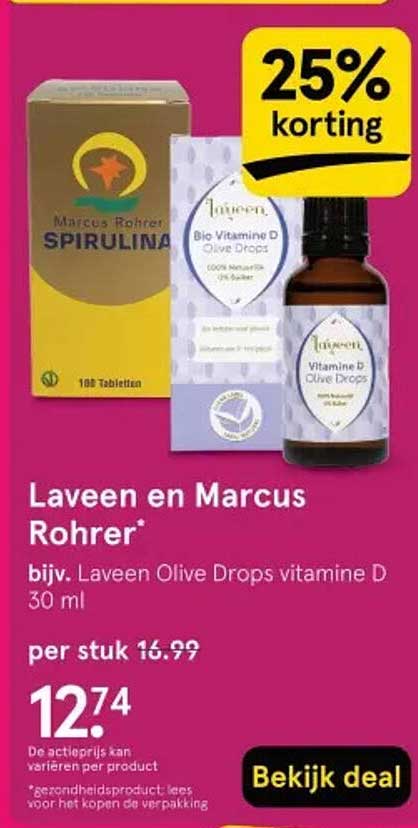 Laveen en Marcus Rohrer bijv. Laveen Olive Drops vitamine D 30 ml