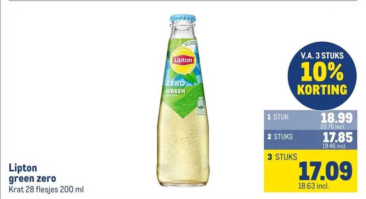 Lipton green zero Krat 28 flesjes 200 ml
