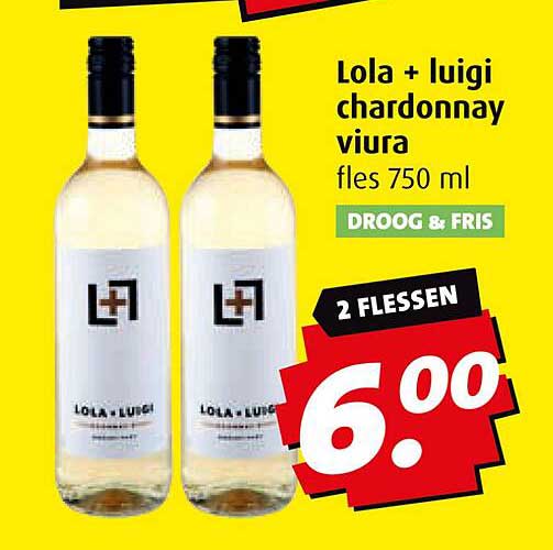 Lola + luigi chardonnay viura fles 750 ml