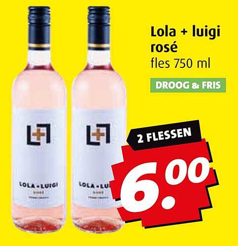 Lola + luigi rosé fles 750 ml
