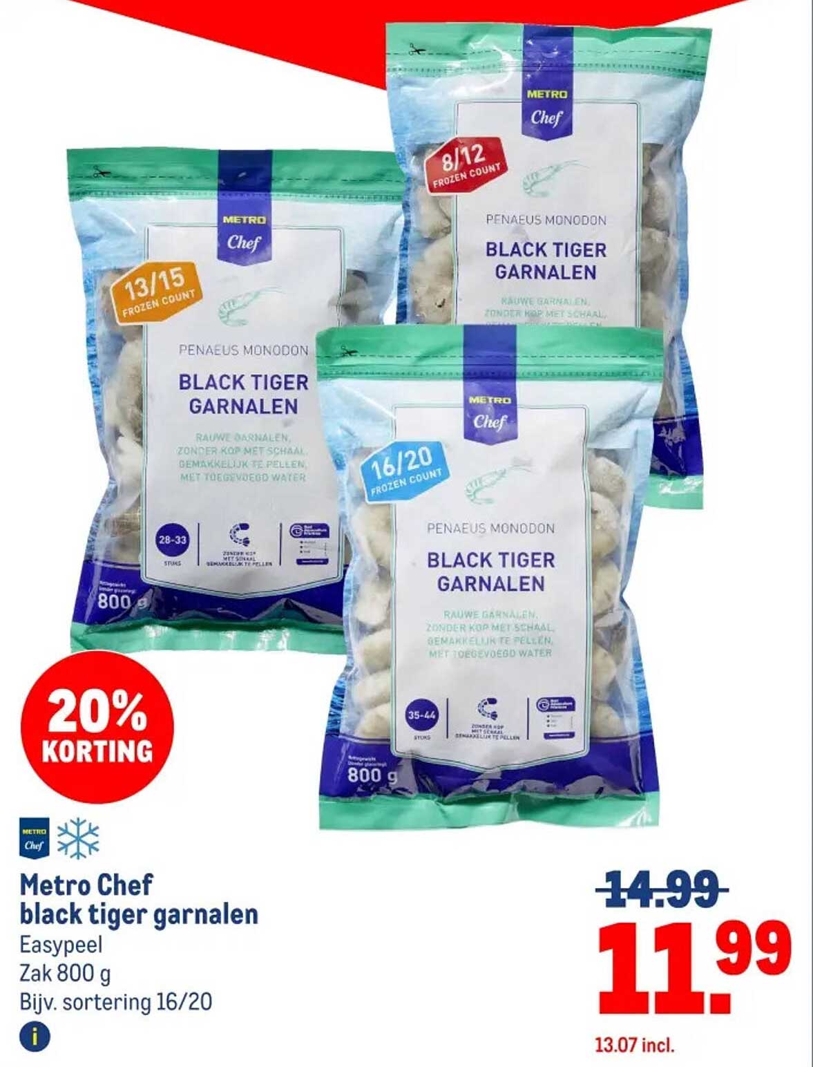 Metro Chef black tiger garnalen